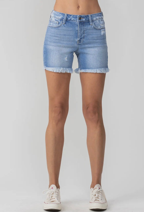 Frayed Denim Shorts