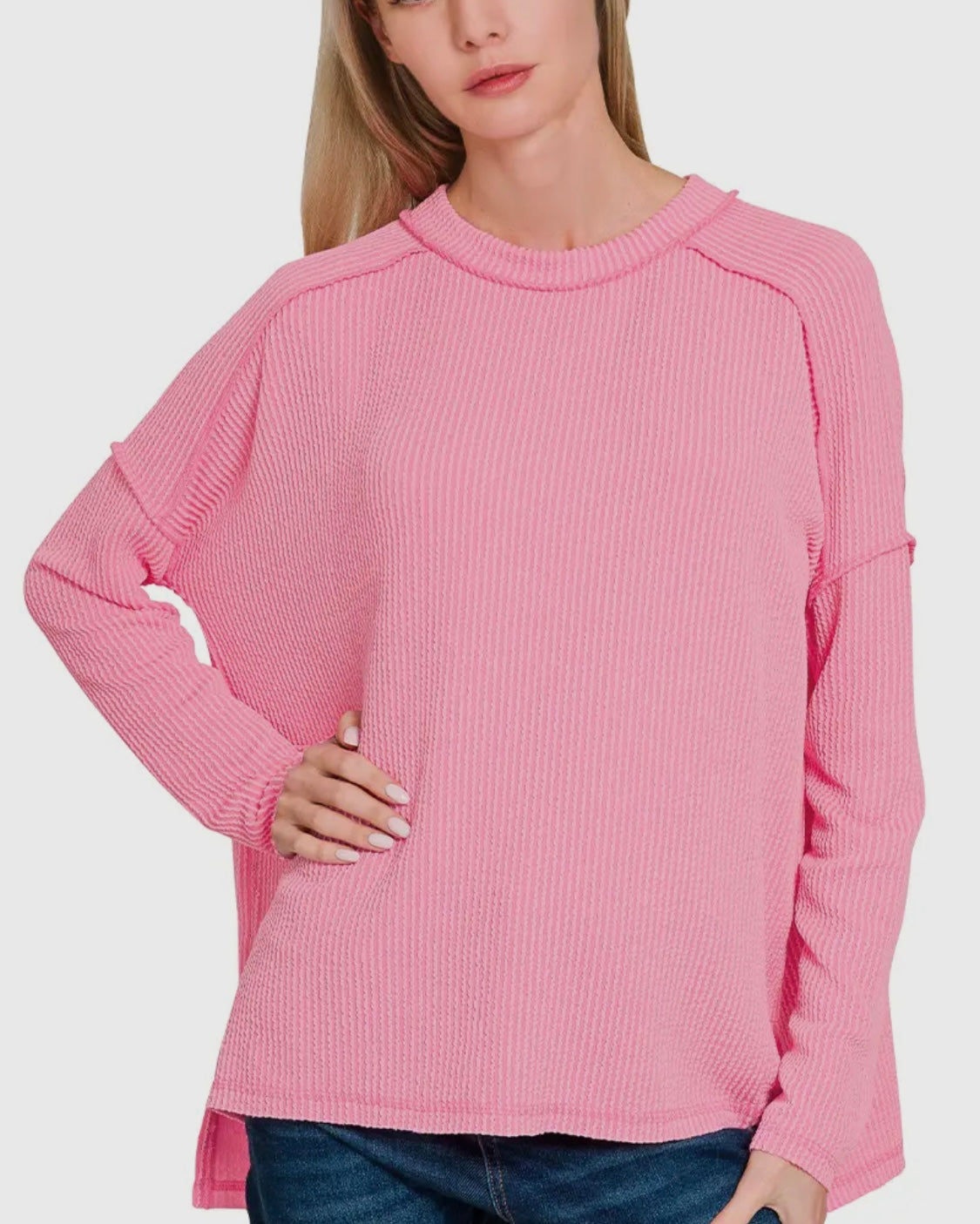 Long Sleeve Ribbed Pullover