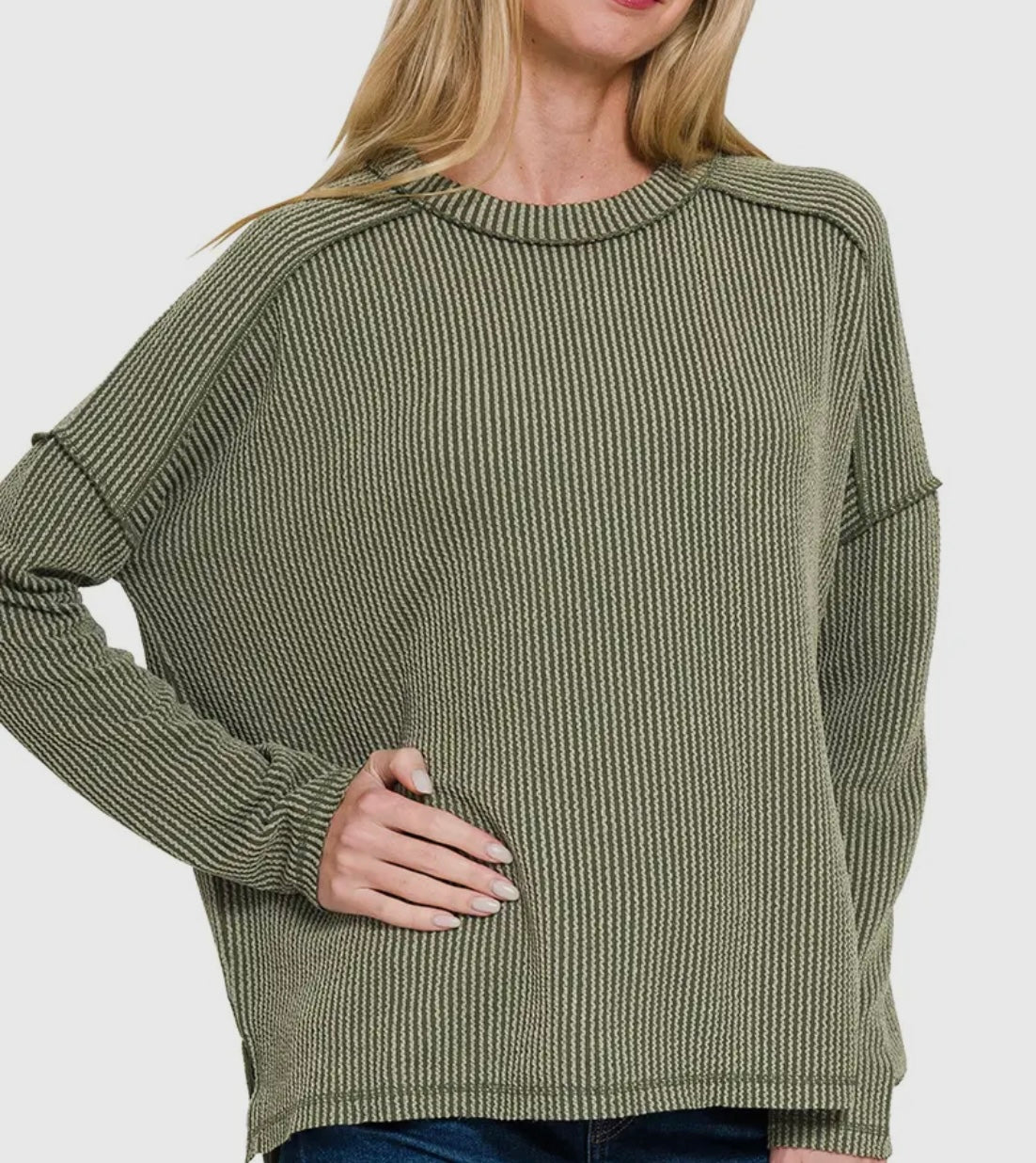 Long Sleeve Ribbed Pullover