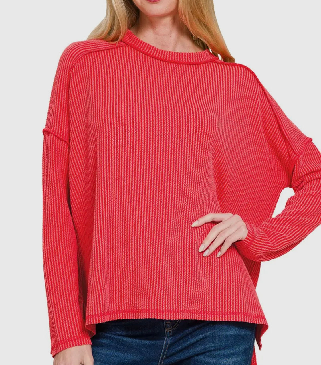 Long Sleeve Ribbed Pullover