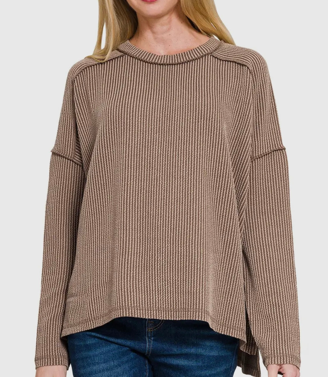 Long Sleeve Ribbed Pullover