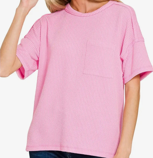 Short Sleeve Ribbed Top