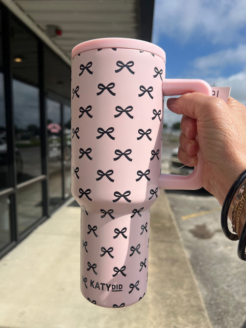 Light Pink Bow Tumbler