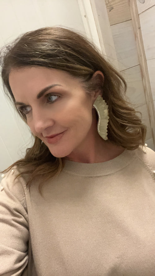 Statement Leather Wing Earrings